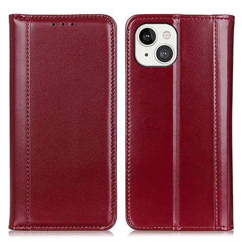 Coque Portefeuille Livre Cuir Etui Clapet T09 pour Apple iPhone 14 Rouge