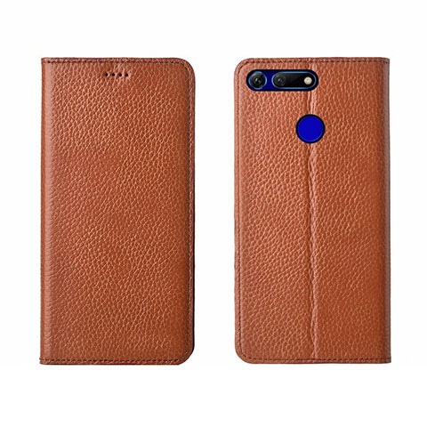 Coque Portefeuille Livre Cuir Etui Clapet T09 pour Huawei Honor View 20 Orange