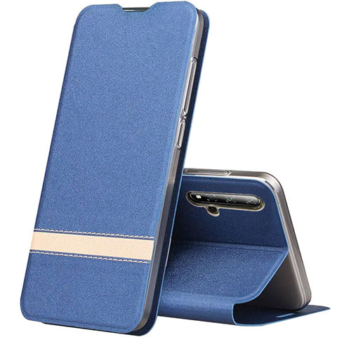 Coque Portefeuille Livre Cuir Etui Clapet T09 pour Huawei Nova 5T Bleu