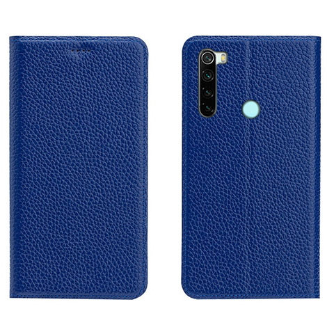 Coque Portefeuille Livre Cuir Etui Clapet T10 pour Xiaomi Redmi Note 8 (2021) Bleu