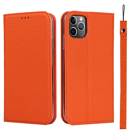 Coque Portefeuille Livre Cuir Etui Clapet T11 pour Apple iPhone 11 Pro Max Orange