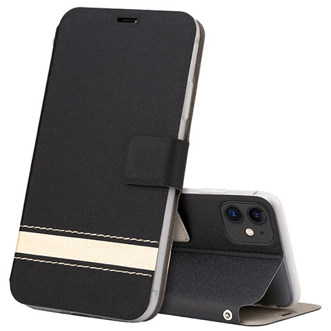 Coque Portefeuille Livre Cuir Etui Clapet T14 pour Apple iPhone 11 Noir