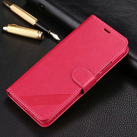Coque Portefeuille Livre Cuir Etui Clapet T14 pour Xiaomi Redmi Note 8 Pro Rose Rouge
