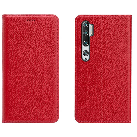 Coque Portefeuille Livre Cuir Etui Clapet T16 pour Xiaomi Mi Note 10 Pro Rouge
