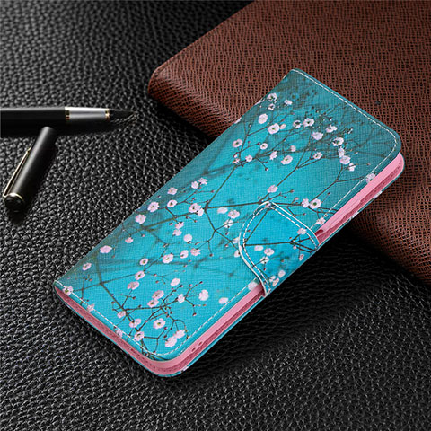 Coque Portefeuille Livre Cuir Etui Clapet T19 pour Xiaomi Poco M3 Bleu