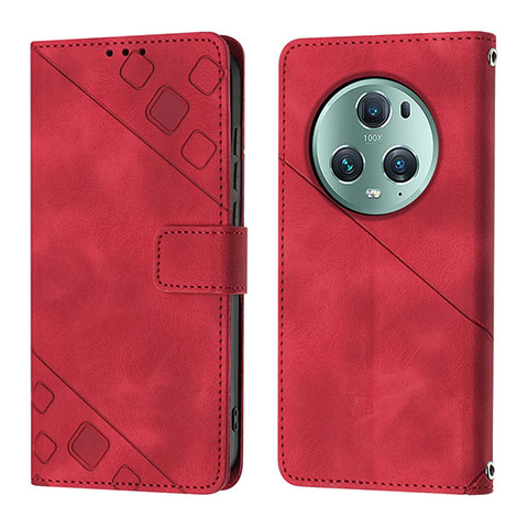 Coque Portefeuille Livre Cuir Etui Clapet Y01B pour Huawei Honor Magic5 Pro 5G Rouge
