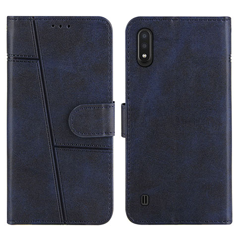 Coque Portefeuille Livre Cuir Etui Clapet Y01X pour Samsung Galaxy A01 SM-A015 Bleu