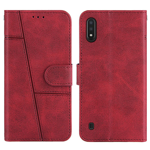Coque Portefeuille Livre Cuir Etui Clapet Y01X pour Samsung Galaxy A01 SM-A015 Rouge