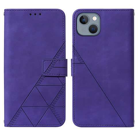 Coque Portefeuille Livre Cuir Etui Clapet Y02B pour Apple iPhone 15 Violet