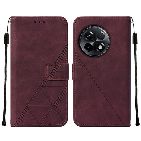 Coque Portefeuille Livre Cuir Etui Clapet Y02B pour OnePlus Ace 2 5G Rouge