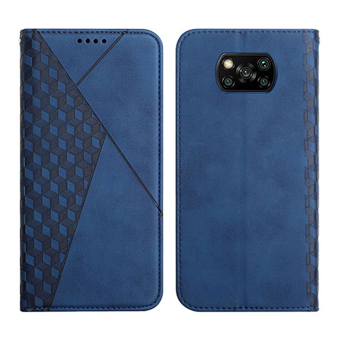 Coque Portefeuille Livre Cuir Etui Clapet Y02X pour Xiaomi Poco X3 Pro Bleu