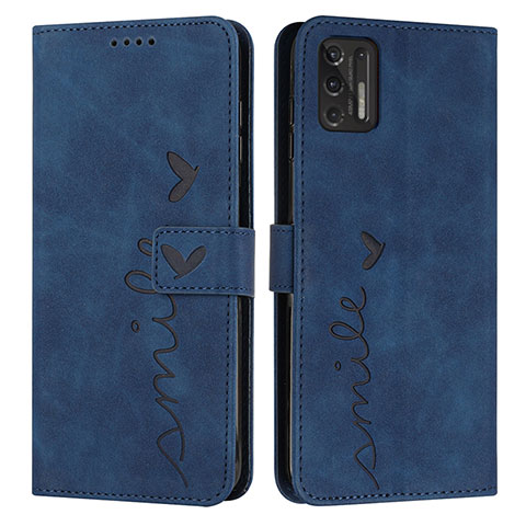 Coque Portefeuille Livre Cuir Etui Clapet Y03X pour Motorola Moto G Stylus (2021) Bleu