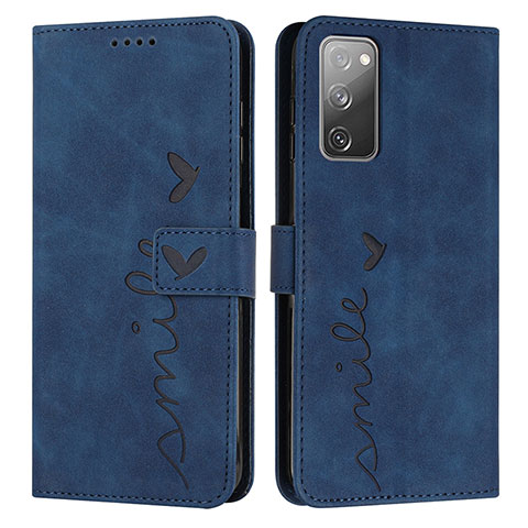 Coque Portefeuille Livre Cuir Etui Clapet Y03X pour Samsung Galaxy S20 Lite 5G Bleu