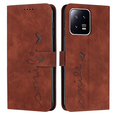 Coque Portefeuille Livre Cuir Etui Clapet Y04X pour Xiaomi Mi 13 Pro 5G Marron