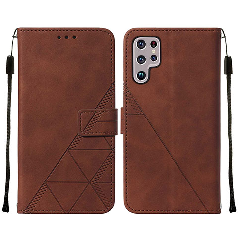 Coque Portefeuille Livre Cuir Etui Clapet Y07B pour Samsung Galaxy S21 Ultra 5G Marron