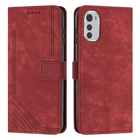 Coque Portefeuille Livre Cuir Etui Clapet Y08X pour Motorola Moto E32s Rouge