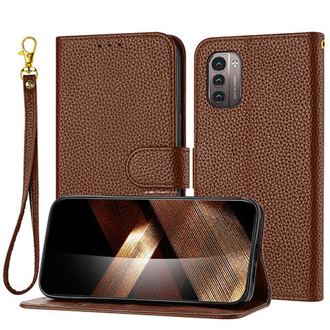 Coque Portefeuille Livre Cuir Etui Clapet Y09X pour Nokia G11 Marron