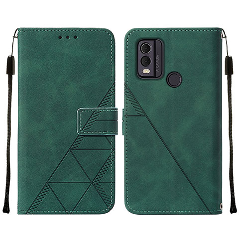 Coque Portefeuille Livre Cuir Etui Clapet YB2 pour Nokia C22 Vert