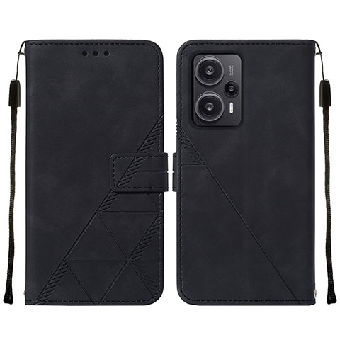 Coque Portefeuille Livre Cuir Etui Clapet YB2 pour Xiaomi Poco F5 5G Noir