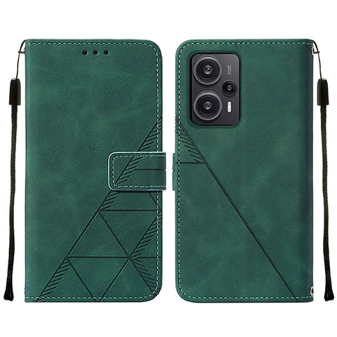Coque Portefeuille Livre Cuir Etui Clapet YB2 pour Xiaomi Poco F5 5G Vert