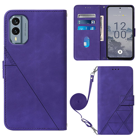 Coque Portefeuille Livre Cuir Etui Clapet YB3 pour Nokia X30 5G Violet