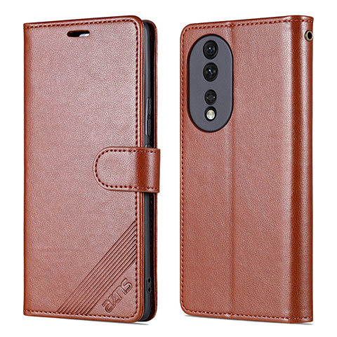 Coque Portefeuille Livre Cuir Etui Clapet YZ3 pour Huawei Honor 90 Pro 5G Marron