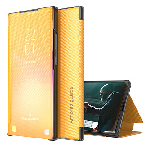 Coque Portefeuille Livre Cuir Etui Clapet ZL1 pour Samsung Galaxy A50S Jaune