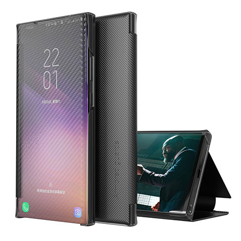 Coque Portefeuille Livre Cuir Etui Clapet ZL1 pour Samsung Galaxy A50S Noir