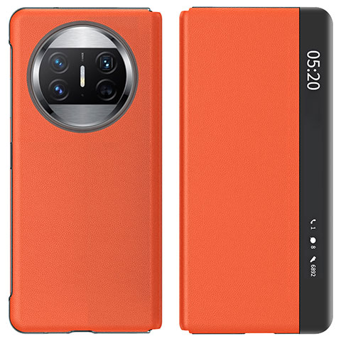 Coque Portefeuille Livre Cuir Etui Clapet ZL2 pour Huawei Mate X3 Orange