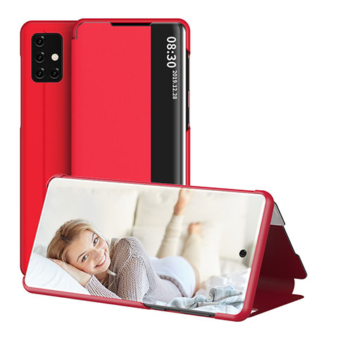 Coque Portefeuille Livre Cuir Etui Clapet ZL2 pour Samsung Galaxy A51 4G Rouge