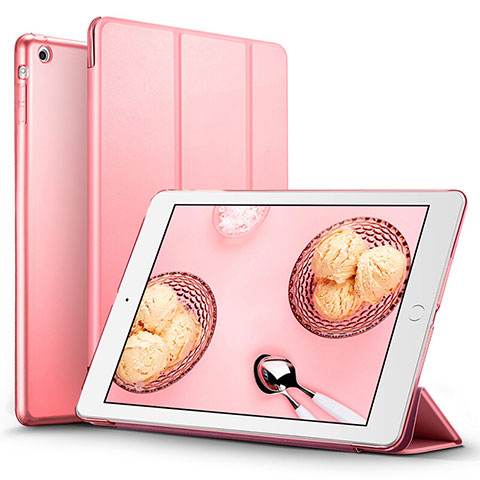 Coque Portefeuille Livre Cuir L01 pour Apple iPad Air Rose