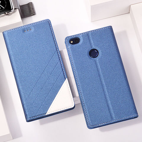 Coque Portefeuille Livre Cuir L01 pour Huawei GR3 (2017) Bleu