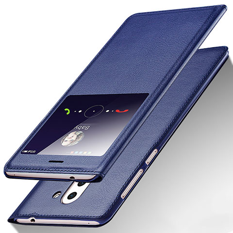 Coque Portefeuille Livre Cuir L01 pour Huawei Honor 6X Bleu