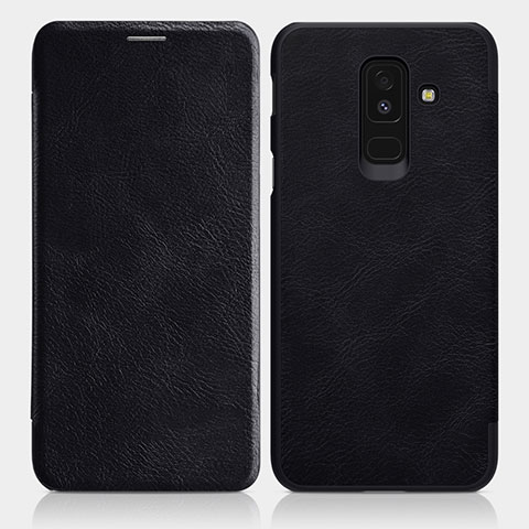 Coque Portefeuille Livre Cuir L01 pour Samsung Galaxy A9 Star Lite Noir