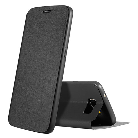 Coque Portefeuille Livre Cuir L01 pour Samsung Galaxy S7 Edge G935F Noir