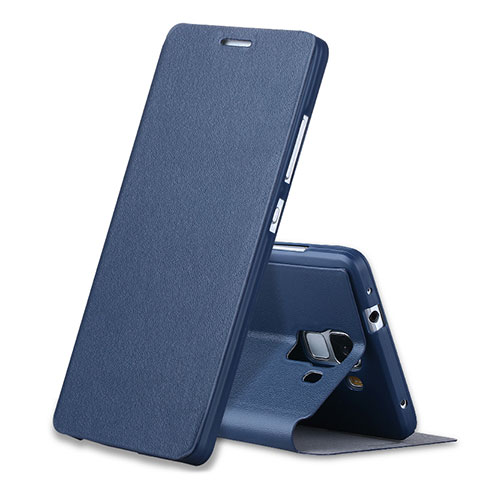 Coque Portefeuille Livre Cuir L02 pour Huawei Honor 7 Dual SIM Bleu