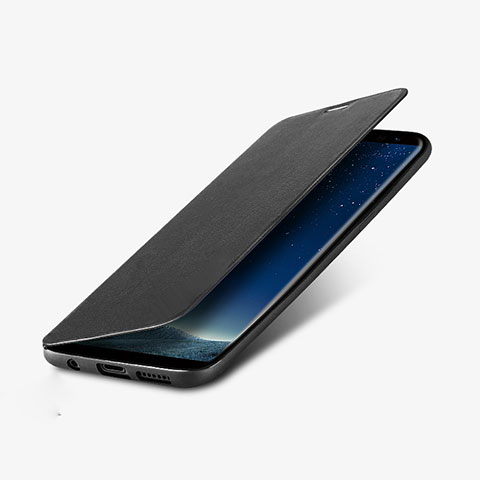 Coque Portefeuille Livre Cuir L02 pour Samsung Galaxy S8 Noir