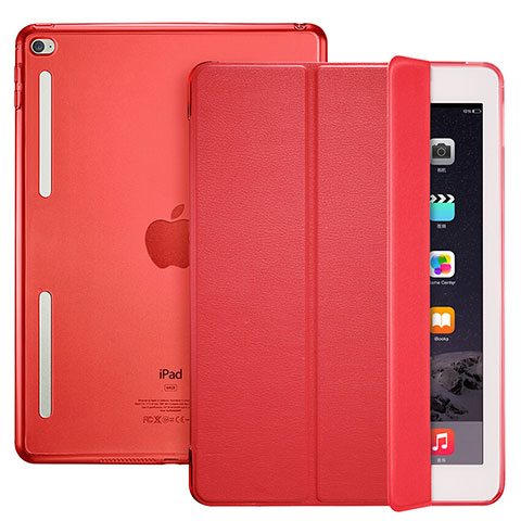 Coque Portefeuille Livre Cuir L06 pour Apple iPad Mini 4 Rouge