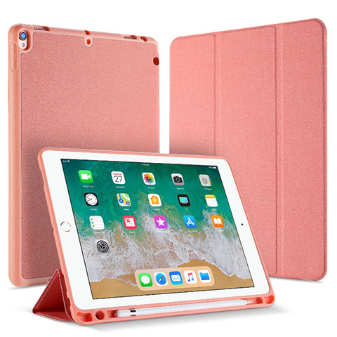 Coque Portefeuille Livre Cuir L07 pour Apple iPad Pro 10.5 Or Rose