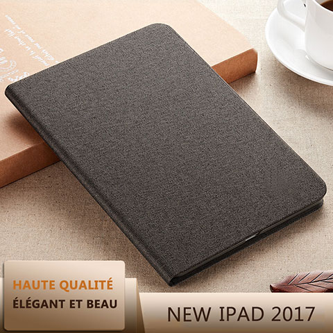 Coque Portefeuille Livre Cuir L07 pour Apple New iPad 9.7 (2018) Noir