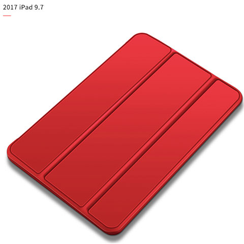 Coque Portefeuille Livre Cuir L09 pour Apple New iPad 9.7 (2017) Rouge