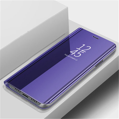 Coque Portefeuille Livre Cuir Miroir Housse Etui Clapet L02 pour Huawei Nova 5 Violet