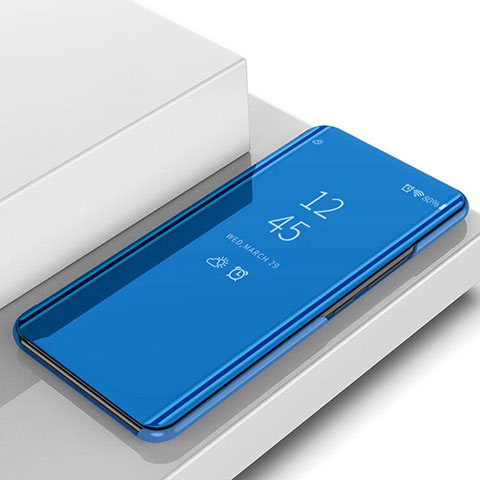Coque Portefeuille Livre Cuir Miroir Housse Etui Clapet L02 pour Samsung Galaxy S10 Plus Bleu
