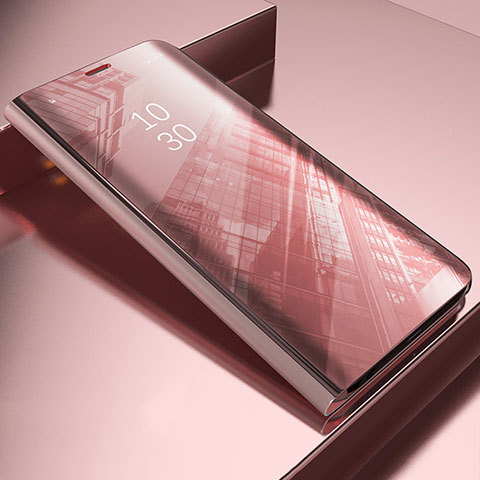 Coque Portefeuille Livre Cuir Miroir Housse Etui Clapet L03 pour Xiaomi Mi 11 Pro 5G Or Rose