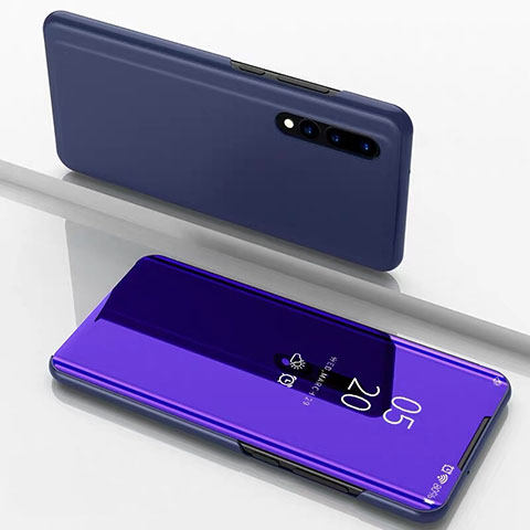 Coque Portefeuille Livre Cuir Miroir Housse Etui Clapet M01 pour Samsung Galaxy A70S Violet