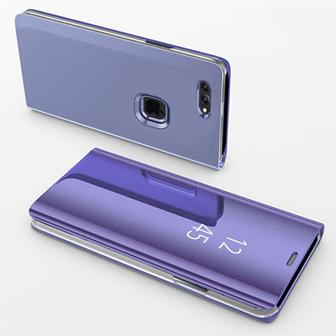 Coque Portefeuille Livre Cuir Miroir Housse Etui Clapet pour Apple iPhone 7 Plus Violet