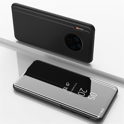 Coque Portefeuille Livre Cuir Miroir Housse Etui Clapet pour Huawei Mate 30 Pro 5G Noir