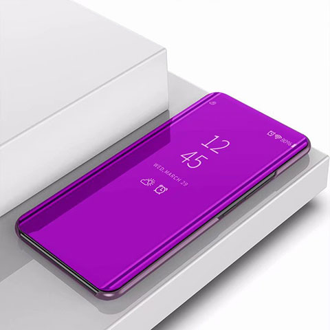 Coque Portefeuille Livre Cuir Miroir Housse Etui Clapet pour Samsung Galaxy A9s Violet