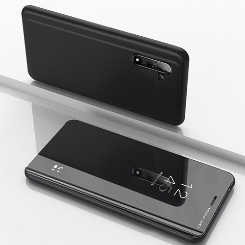 Coque Portefeuille Livre Cuir Miroir Housse Etui Clapet pour Samsung Galaxy Note 10 5G Noir