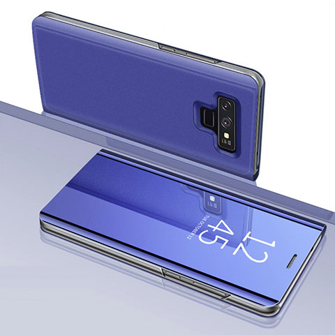 Coque Portefeuille Livre Cuir Miroir Housse Etui Clapet pour Samsung Galaxy Note 9 Violet